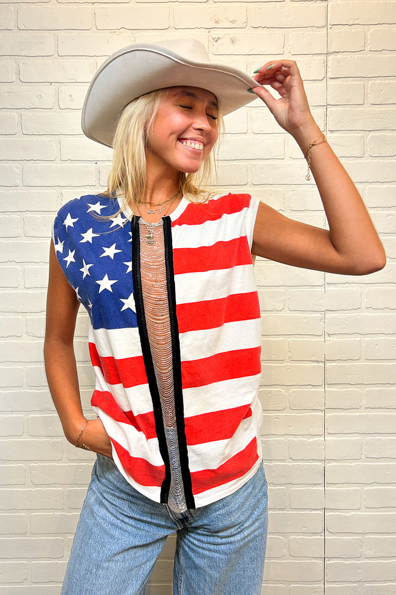 American Flag Chain Middle Tank