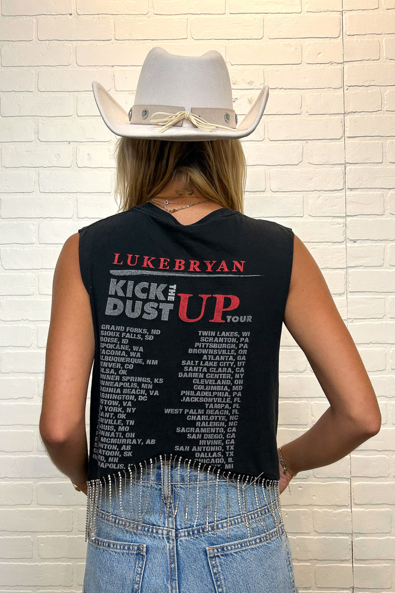 Luke Bryan Cropped Rhinestone Fringe Tank