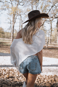 Mojave Lace-Up Denim Shorts