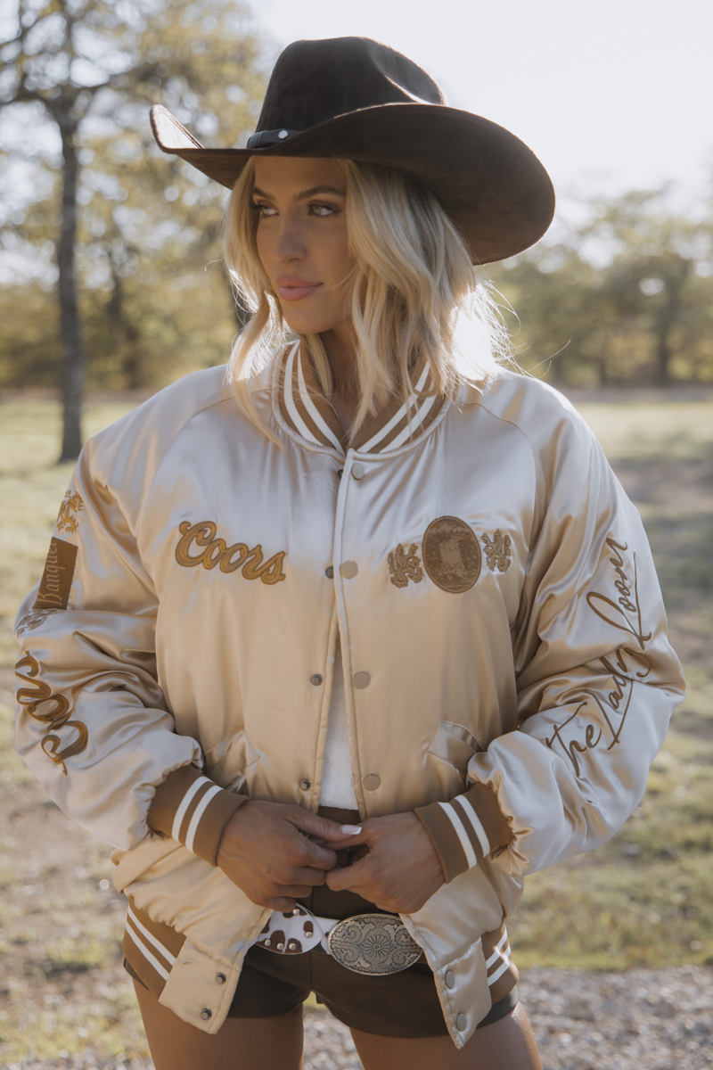 Coors Original 40oz Stadium Jacket SMU - Stadium Jacket - Camel Gold