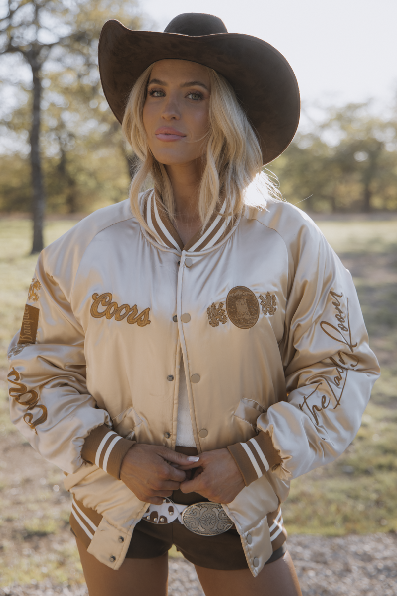 Coors Original 40oz Stadium Jacket SMU - Stadium Jacket - Camel Gold