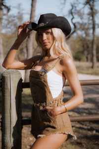 Coors Banquet Big Logo  - Denim Overall Shorts - Camel Gold