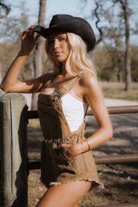 Coors Banquet Big Logo  - Denim Overall Shorts - Camel Gold