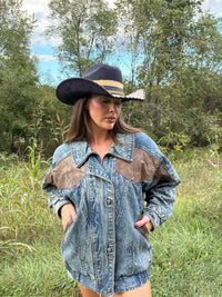 Retro Outlaw Denim & Suede Jacket