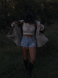 Vintage Shearling- Lined Suede Jacket