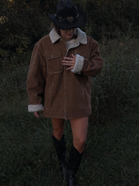 Vintage Shearling- Lined Suede Jacket