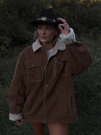 Vintage Shearling- Lined Suede Jacket