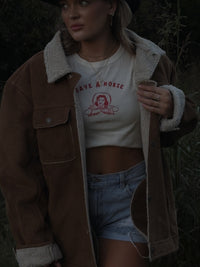 Vintage Shearling- Lined Suede Jacket