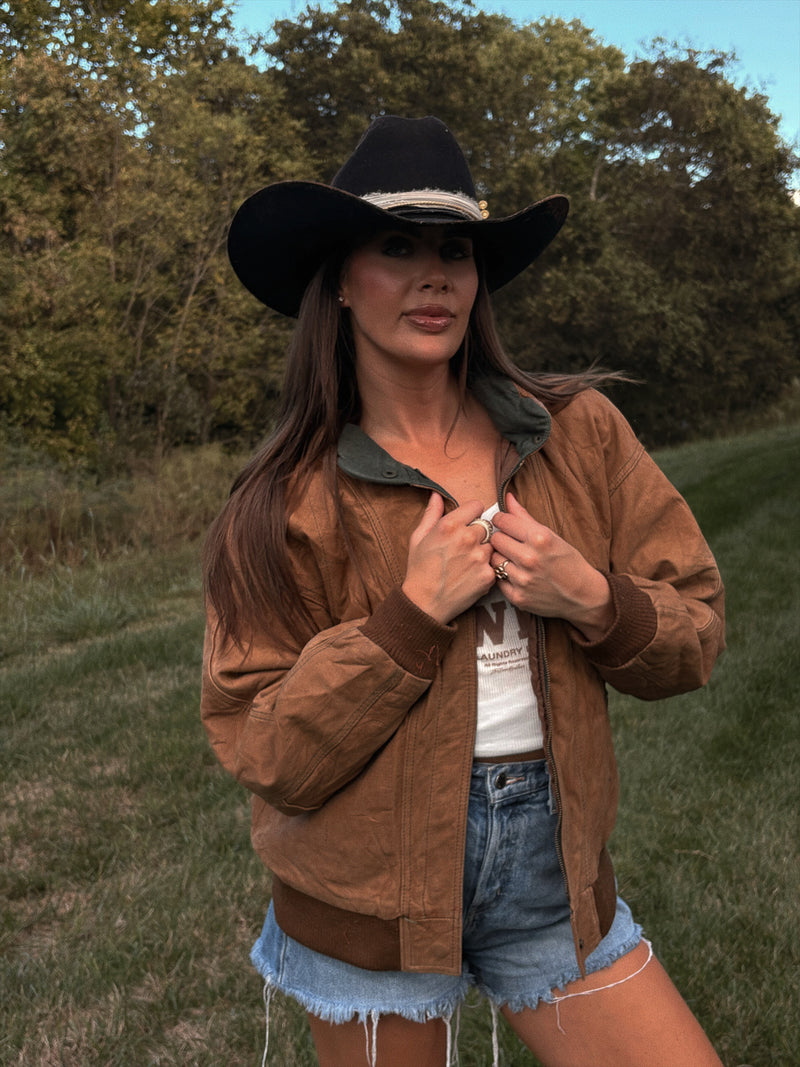 Aviator Vintage Brown Leather Jacket