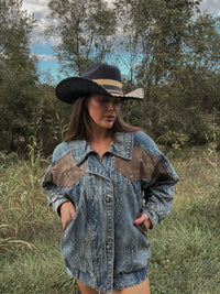 Retro Outlaw Denim & Suede Jacket