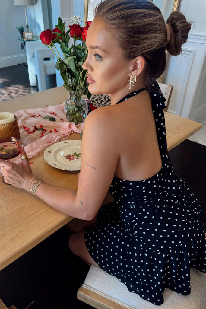 Midnight Dottie Mini Dress