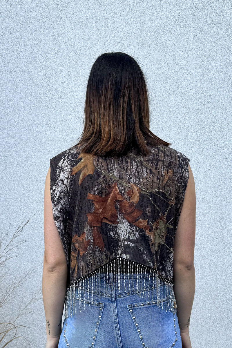 Camo Rhinestone Fringe Tank #2