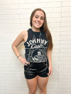 Johnny Cash Double Stitch Crop