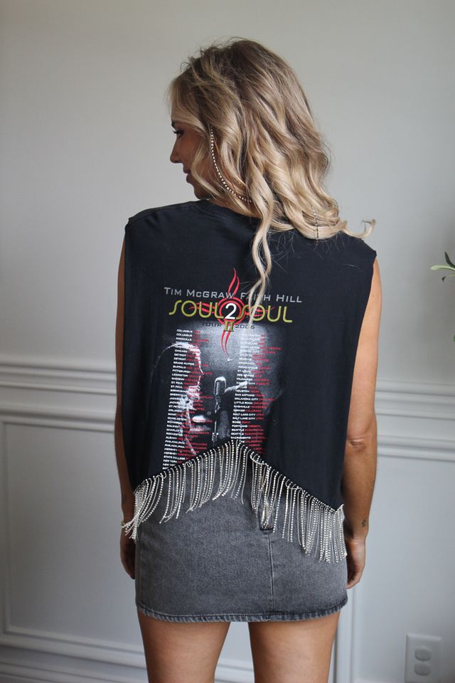 Rhinestone Fringe Tank