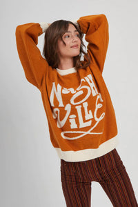 Nashville Pullover Sweater- Terracotta