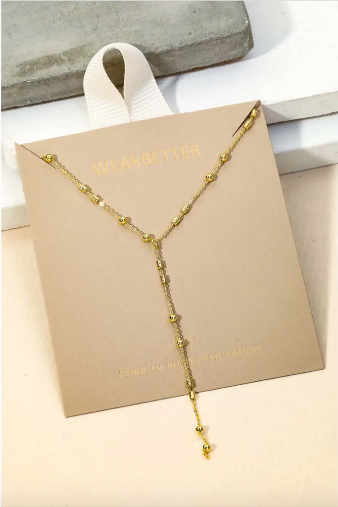Pre-Order Thin Dainty Chain Ball Y Necklace