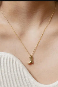 18K Plated Cowboy Boot Necklace