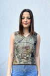 Camo Rhinestone Fringe Tank #5