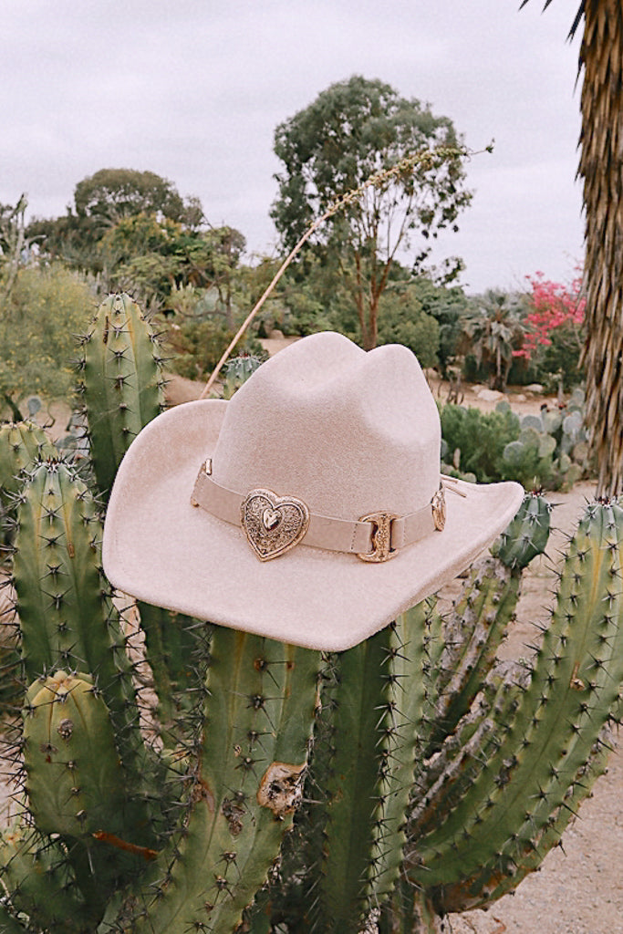 Heart Of Gold Cowgirl Hat - Khaki