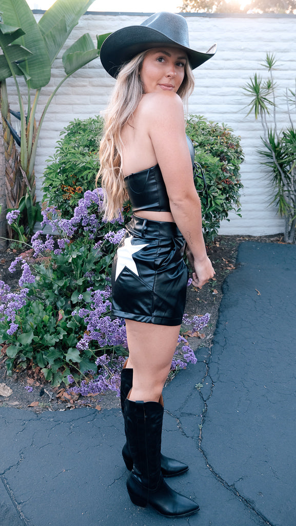 Starstruck Faux Leather Shorts – Trendy and Tipsy