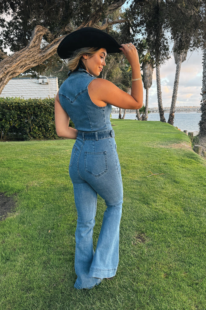 Buckle Up Denim Jumpsuit