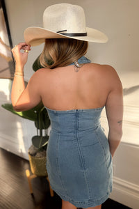 Bandera Buckle Denim Dress - Light