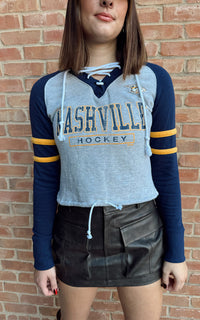 Predators Drawstring Crop Pullover