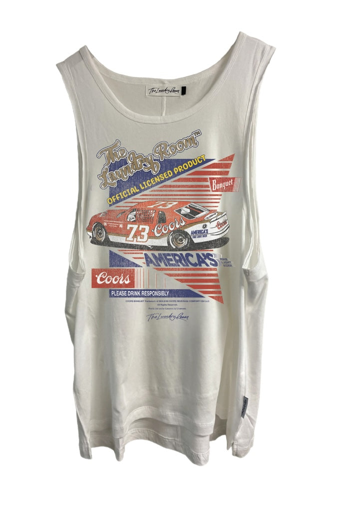 73 Coors Racing Papa Tank - White