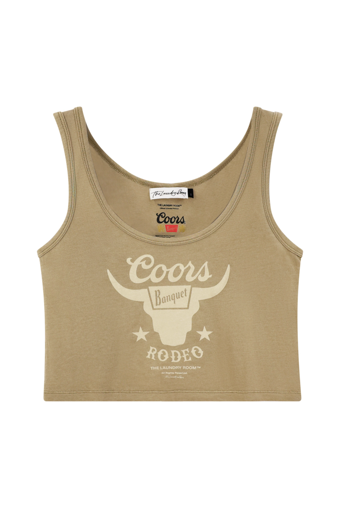 Coors Banquet Rodeo - Boxy Tank - Camel Gold