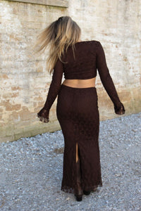 Espresso Lace Maxi Skirt
