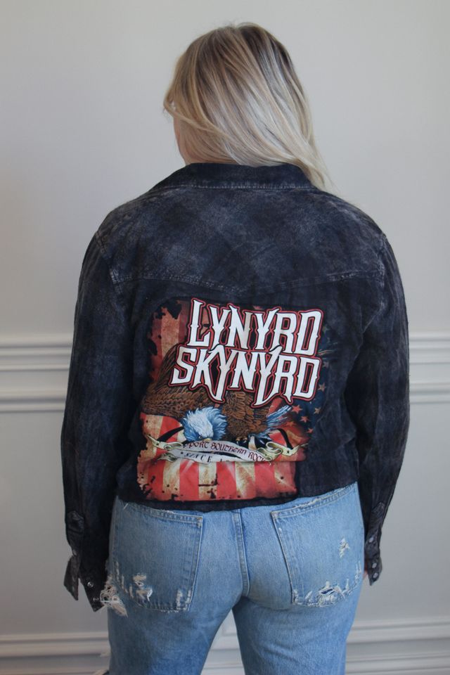 Lynyrd Skynyrd Acid Wash Cropped Flannel