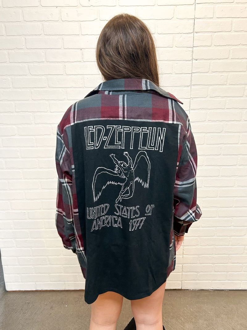 Led Zeppelin  Band Tee Flannel