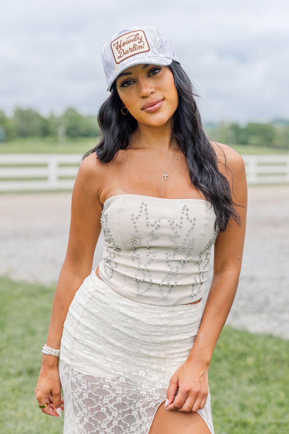Beckee Western Corset Top- Ivory