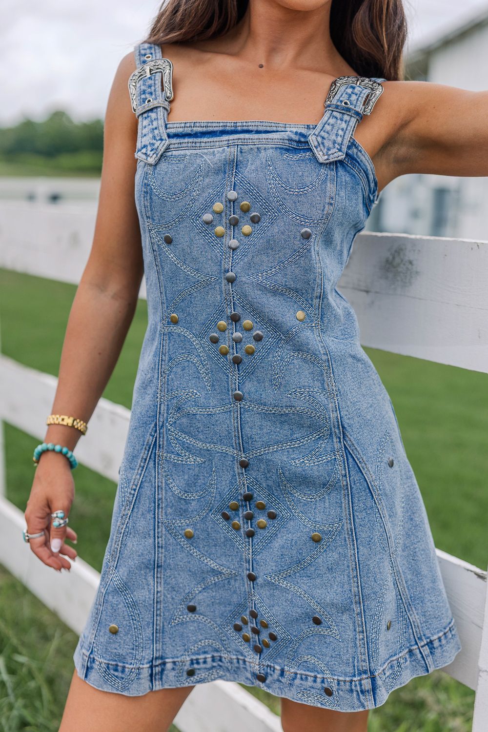 Stampede Buckle Dress-Denim Small Stampede Buckle Dress-Denim Small