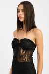 Savannah Lace Tube Top- Black