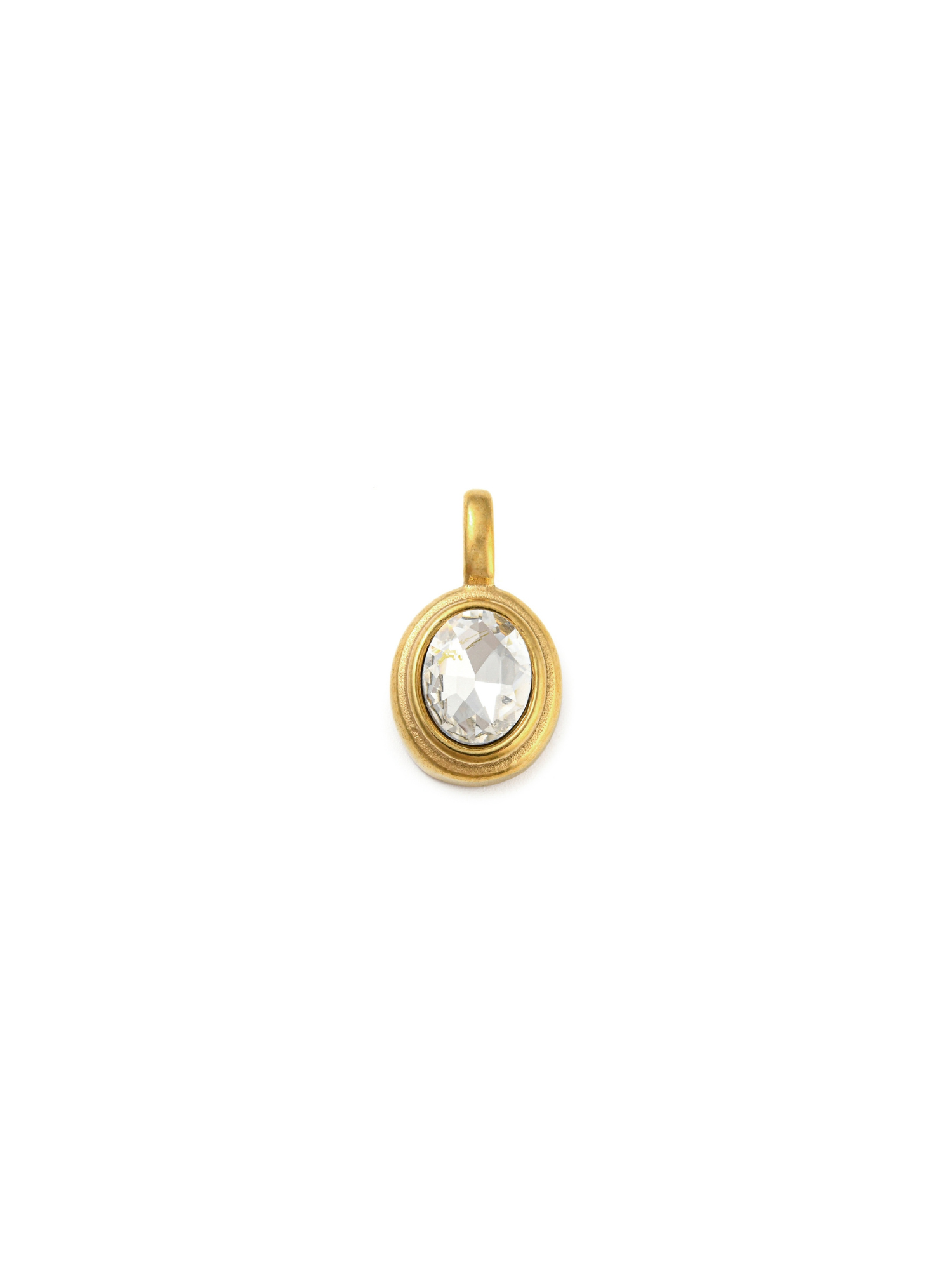 Gold Oval Framed Stone Charm