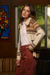 Wild Mustang Jacquard Zip Sweater