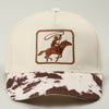 Cowboy Patch Two Tone Cow Print- Brown