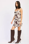 Dakota Mini Dress-Cow Print