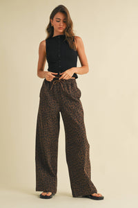 Leopard Print Track Pants