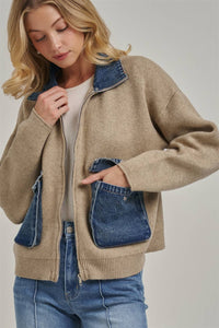 Hadley Contrast Denim Sweater