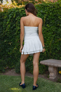 Lorea Strapless Tube Romper- Heather Grey