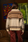 Wild Mustang Jacquard Zip Sweater