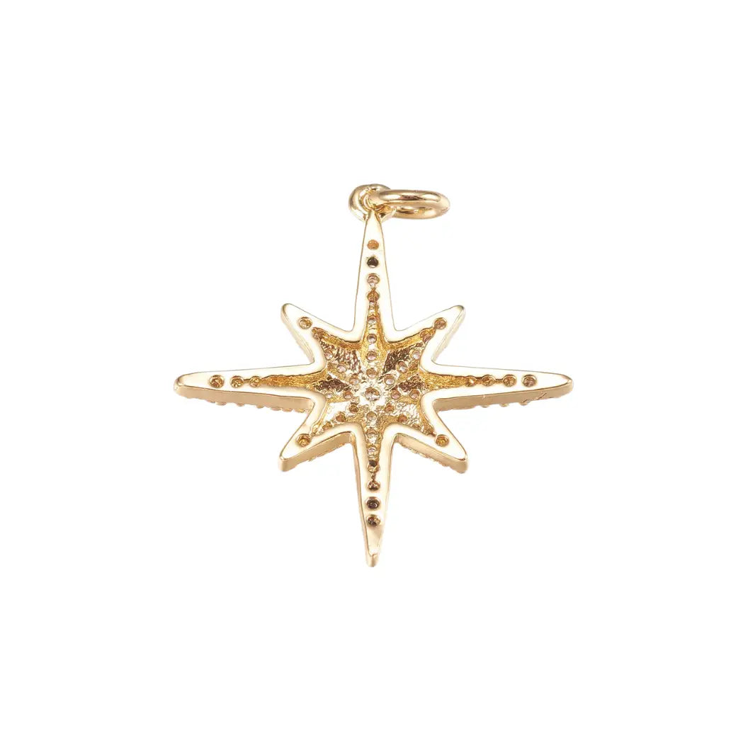 Large CZ Starburst Charm