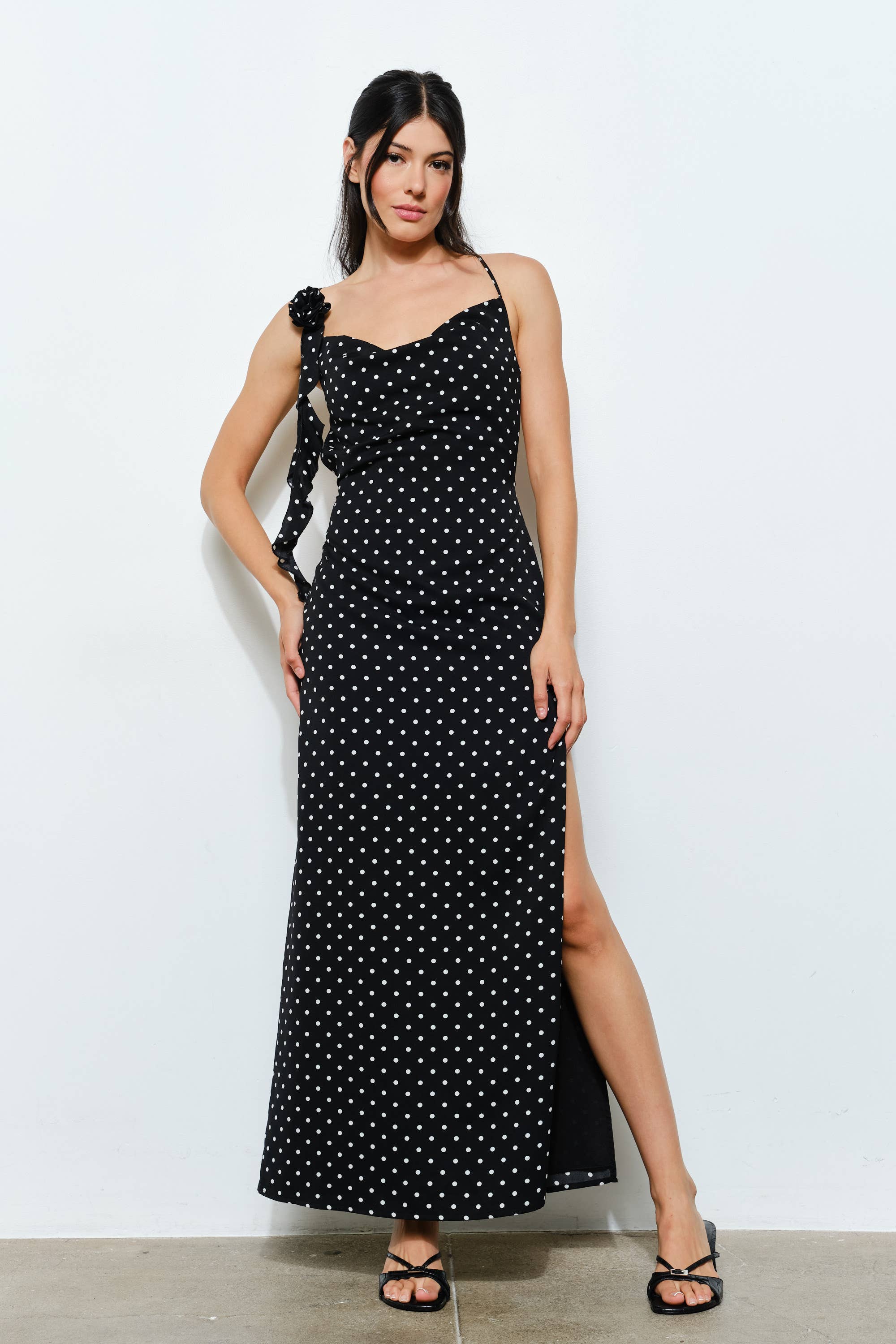 Eva Polka Dot Maxi Dress S Eva Polka Dot Maxi Dress S