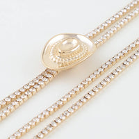 Cowboy Hat Toggle Necklace- Gold