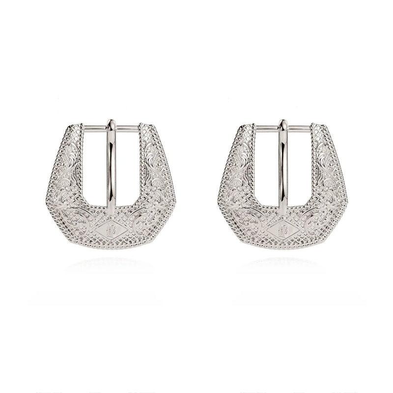 HillBetty - Buckle Betty Mini Earrings - Silver