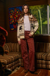 Wild Mustang Jacquard Zip Sweater