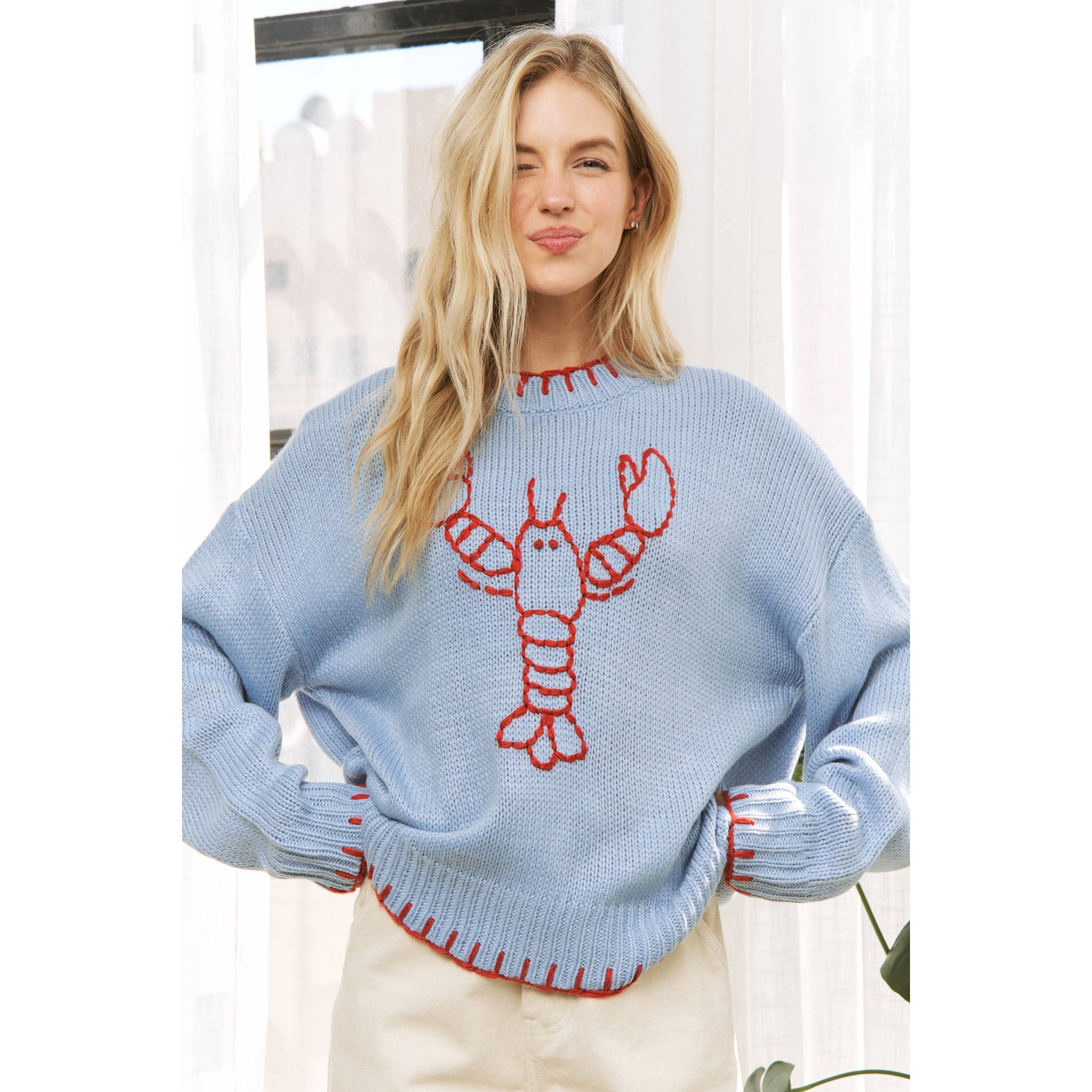 Pre-Order Cape Lobster Sweater- Blue