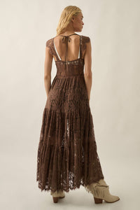 Desert Wildflower Lace Duster- Brown
